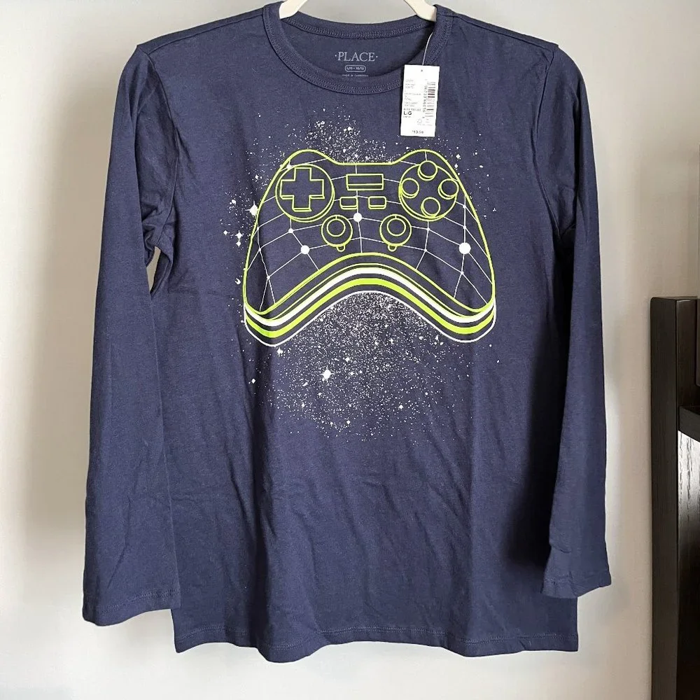 NWT Kids The Children's Place Video Game T-Shirt (Blue) L